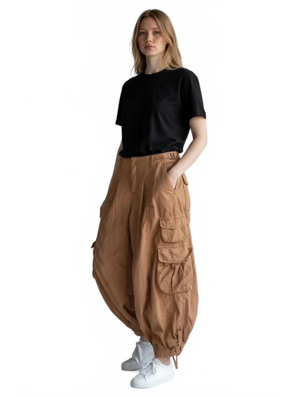 $168 FREE PEOPLE MOVEMENT Charmer Utility Ultra-Relaxed,Sandy Pants Sz S #1351